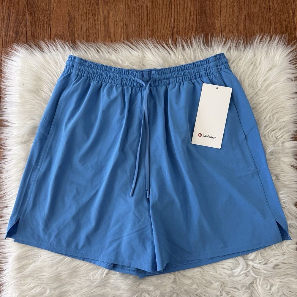 Lululemon Women’s Pace Rival High Rise Shorts Sz 8 Pool Party Blue Lined 5” NWT